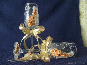 Свадебные бокалы handmade - Изображение #2, Объявление #944857