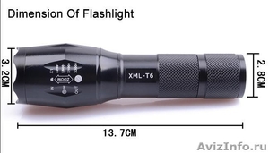Продам сверхяркий светодиодный ручной фонарик cree XML-T6 2000 люмен Украина - Изображение #3, Объявление #1394964